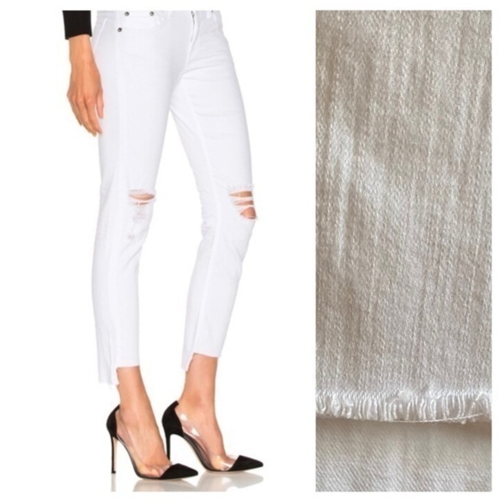 rag & bone White Dre Capri Distressed Denim Jeans 25